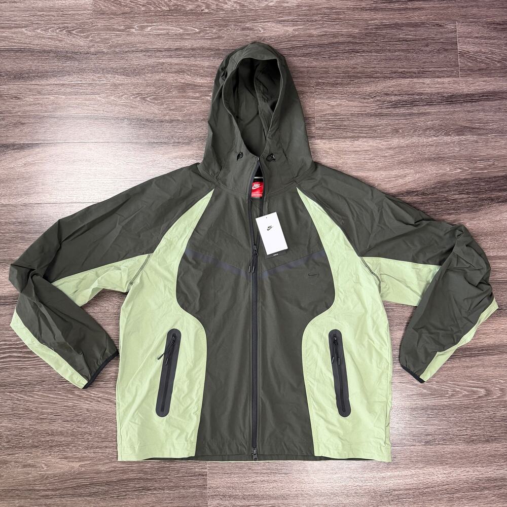Nike Tech Woven Pro Windrunner Jacket Green Black Men's L NWT IH8461-355